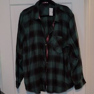 Maurices Plaid Shirt in Green and Black